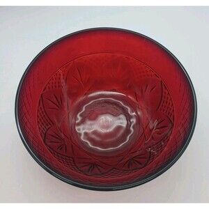 Ruby Red Luminarc Cristal d’Arques Durand France Bowls 5.5" soup cereal set of 6